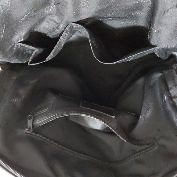 Opale brown & black leather shoulder bag - Picture 4 of 11